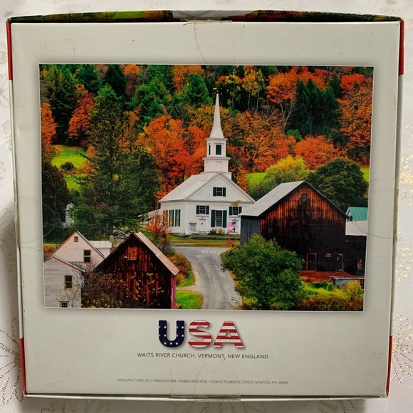 🧩USED 550PC AROUND THE WORLD WAITS RIVER CHURCH VERMONT 🧩 - Picture 2 of 3